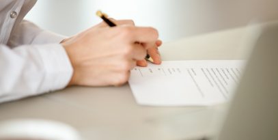lady signed document website